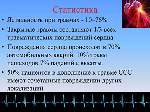 Травмы сердца: статистика